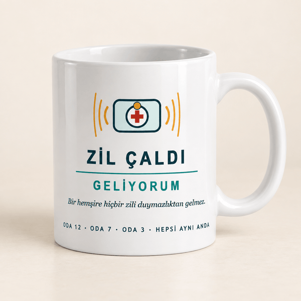 Zil Çaldı Geliyorum Hemşire Kupası - Hediye Kutusu