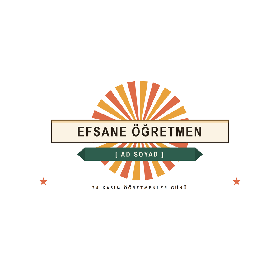 Retro güneş kupa tasarımının düz görünümü ve isim alanı