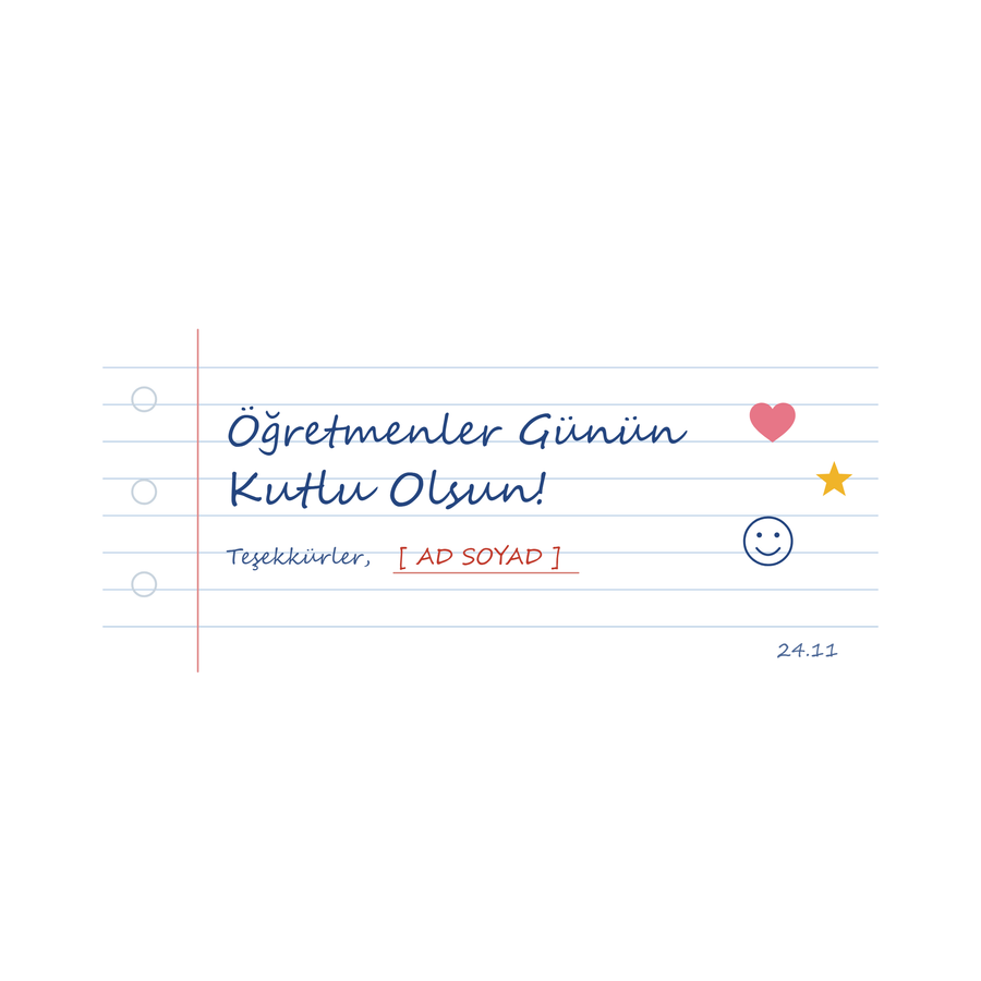 Defter sayfası kupa tasarımının düz görünümü ve isim alanı