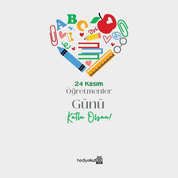 24 Kasım Öğretmenler Günü Tebrik Kartı - Hediye Kutusu