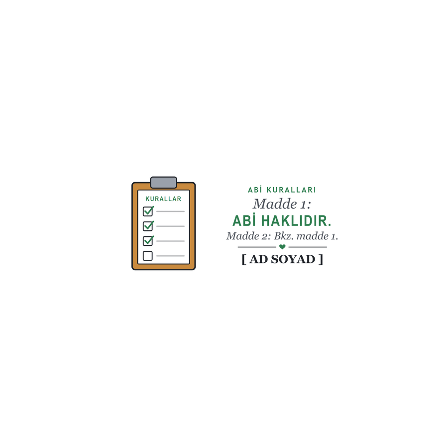 Abi Kuralları - İsimli Abi Kupası - Hediye Kutusu