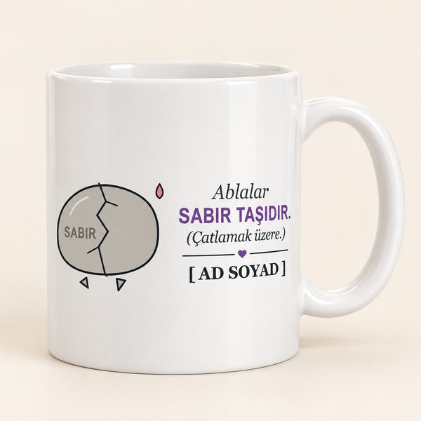Ablalar Sabır Taşıdır - İsimli Abla Kupası - Hediye Kutusu