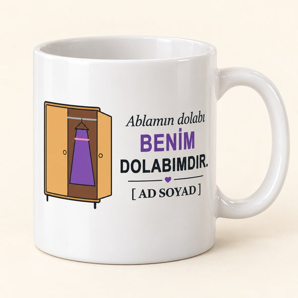 Ablamın Dolabı - İsimli Abla Kupası - Hediye Kutusu
