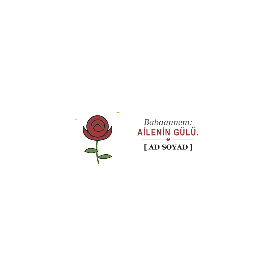Ailenin Gülü - İsimli Babaanne Kupası - Hediye Kutusu