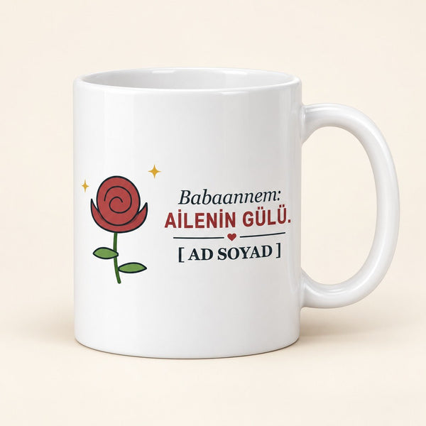 Ailenin Gülü - İsimli Babaanne Kupası - Hediye Kutusu