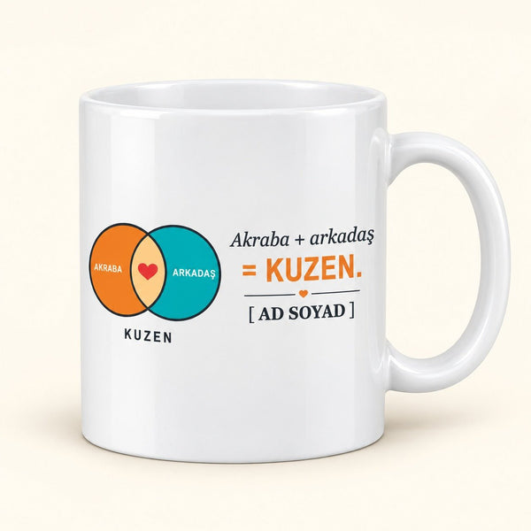 Akraba + Arkadaş - İsimli Kuzen Kupası - Hediye Kutusu