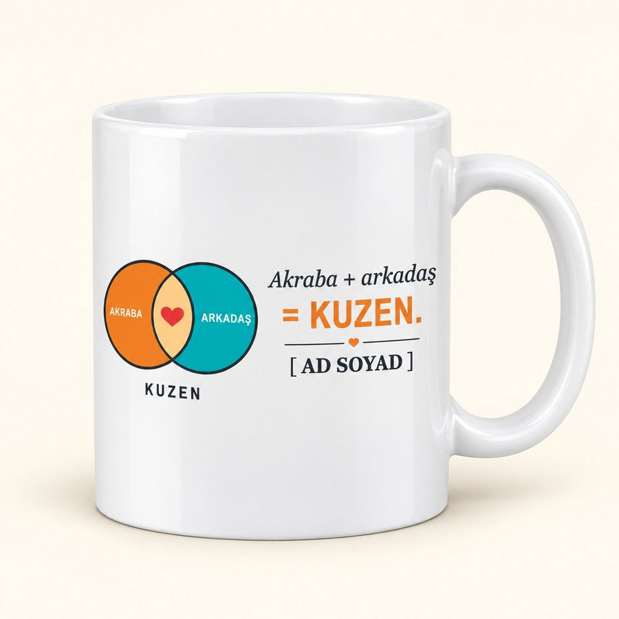 Akraba + Arkadaş - İsimli Kuzen Kupası - Hediye Kutusu