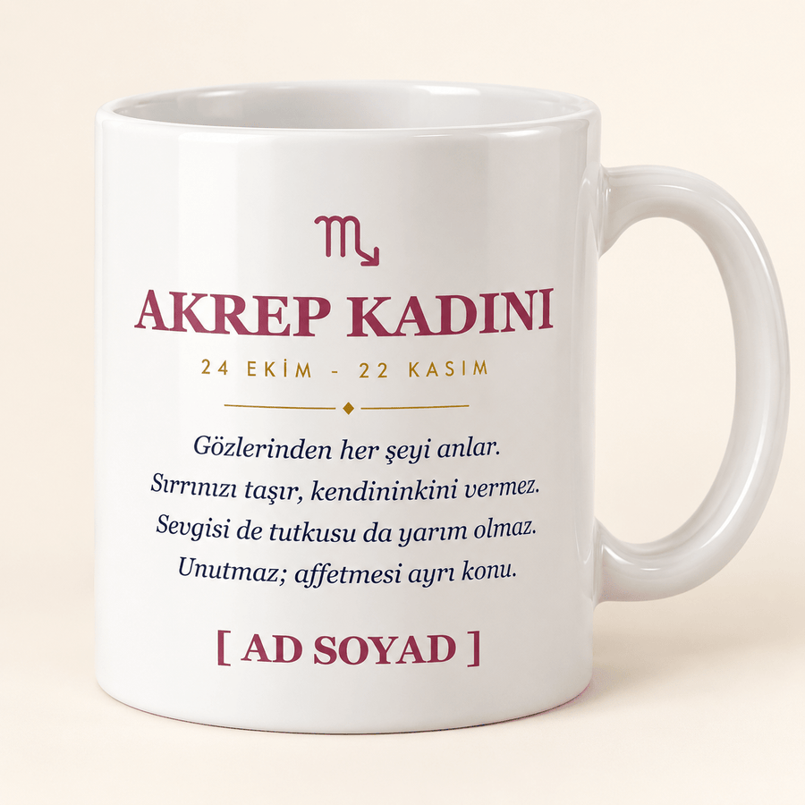 Akrep Kadını İsimli Kupa - Hediye Kutusu