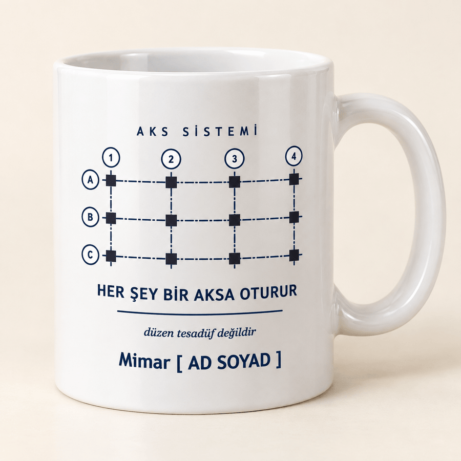 Aks Sistemli İsimli Mimar Kupası - Hediye Kutusu