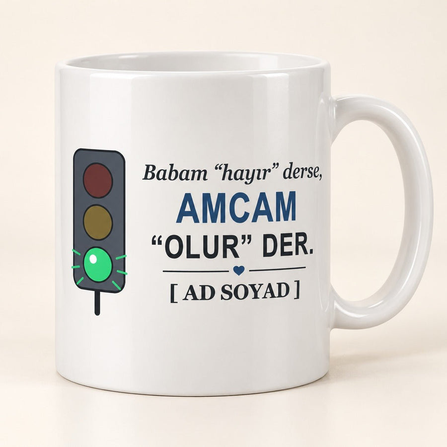 Amcam Olur Der - İsimli Amca Kupası - Hediye Kutusu