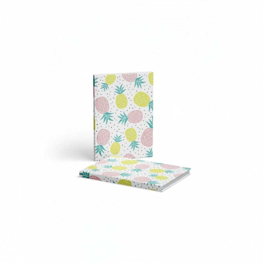 Ananas Sert Kapaklı Çizgili Defter - Hediye Kutusu