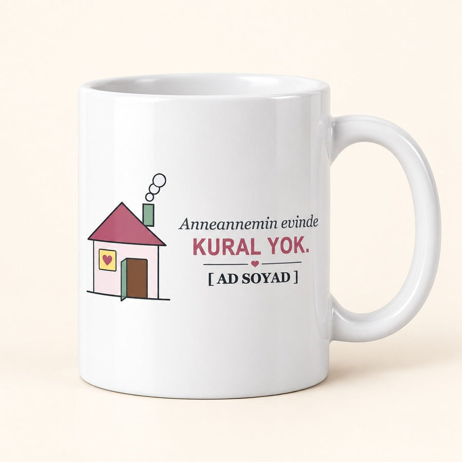 Anneannemin Evi - İsimli Anneanne Kupası - Hediye Kutusu