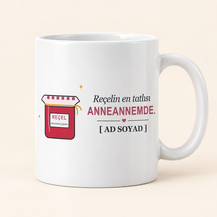 Anneannemin Reçeli - İsimli Anneanne Kupası - Hediye Kutusu