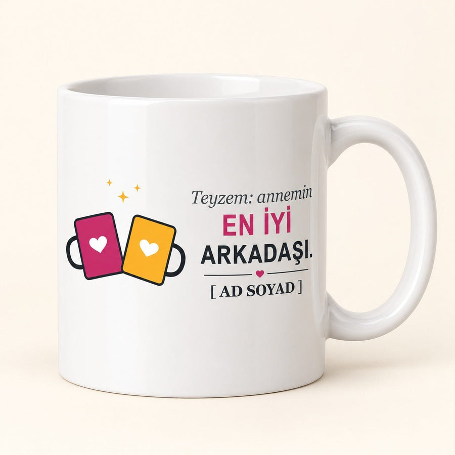 Annemin En İyi Arkadaşı - İsimli Teyze Kupası - Hediye Kutusu