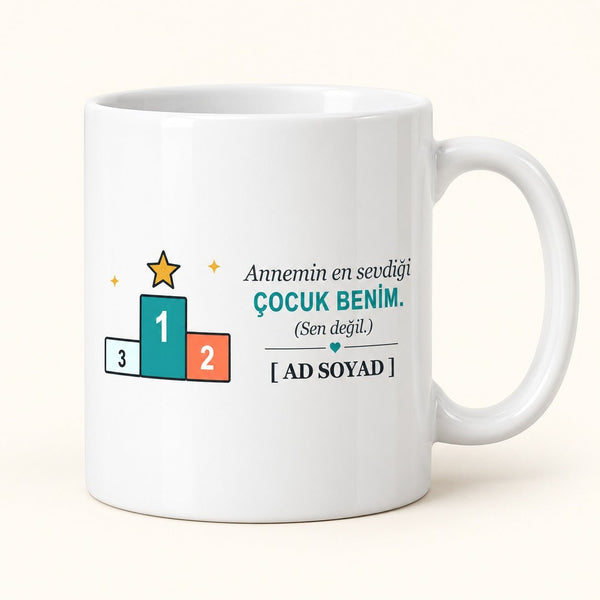 Annemin En Sevdiği - İsimli Kardeş Kupası - Hediye Kutusu
