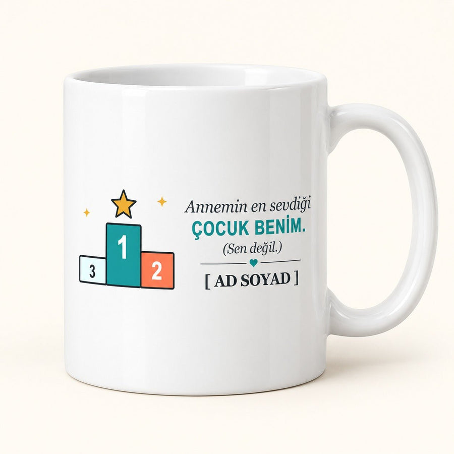 Annemin En Sevdiği - İsimli Kardeş Kupası - Hediye Kutusu