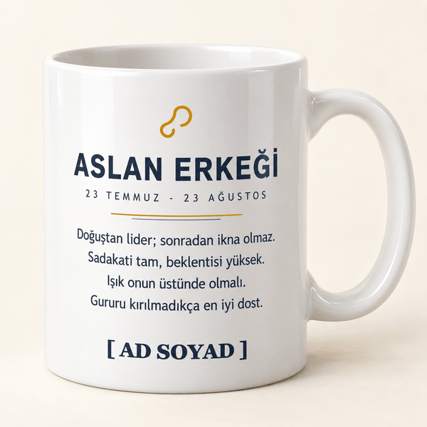 Aslan Erkeği İsimli Kupa - Hediye Kutusu