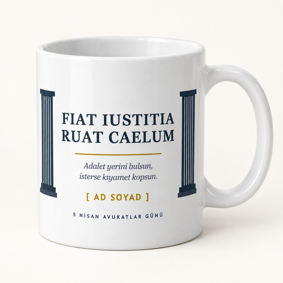 Fiat iustitia ruat caelum yazılı isimli avukat kupası