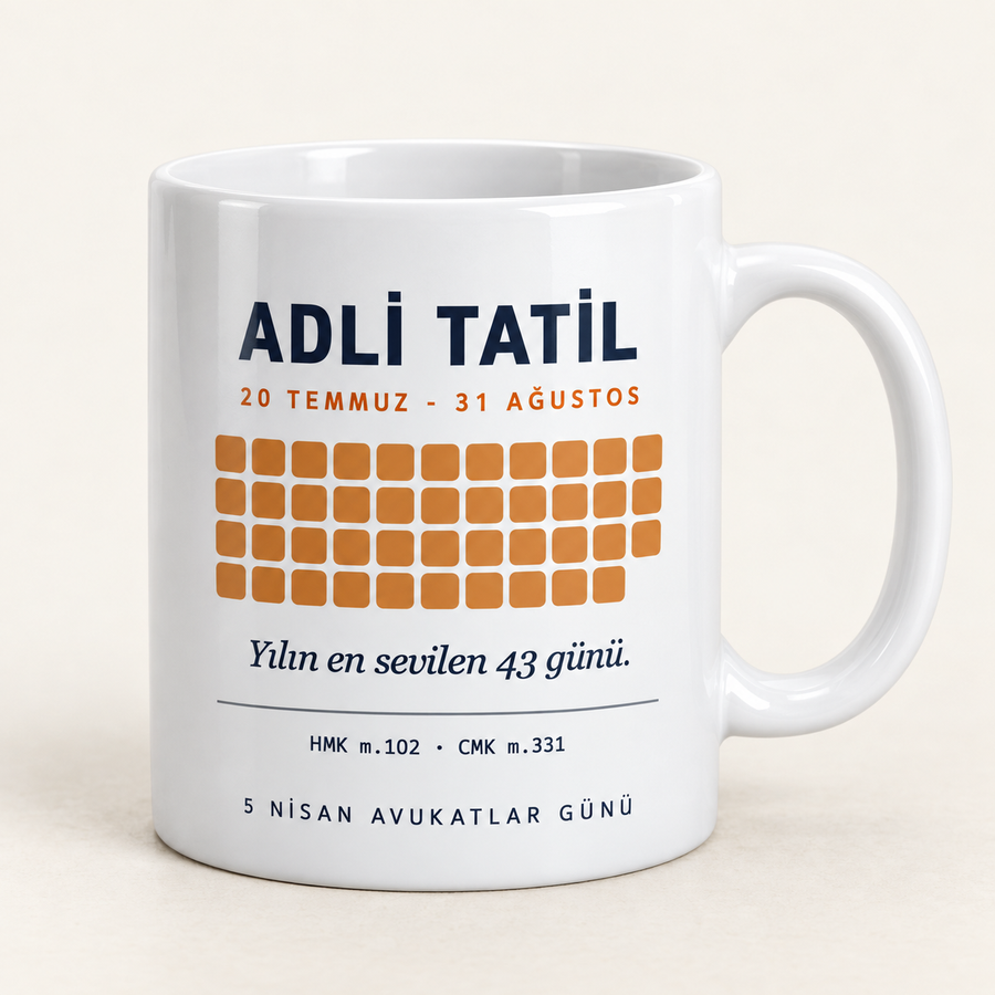 Adli tatil temalı Avukatlar Günü kupası