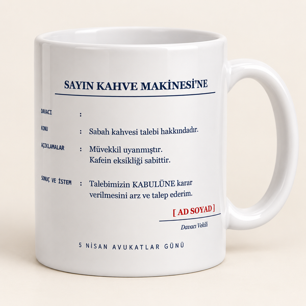 Dilekçe düzenli isimli avukat kupası