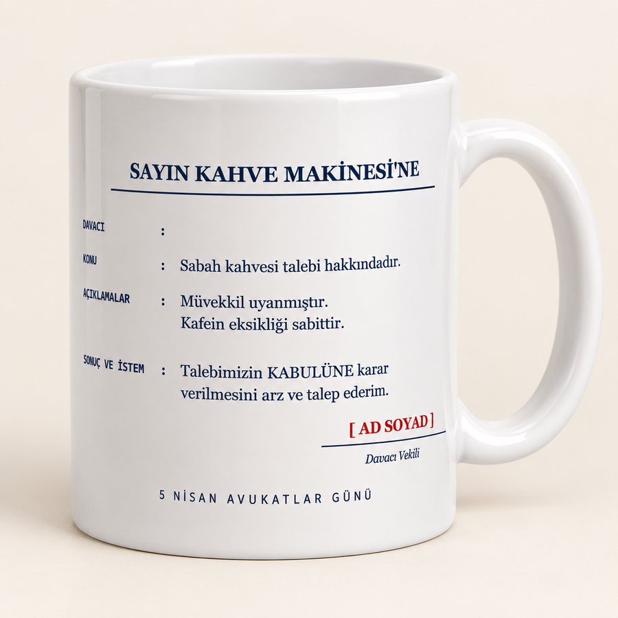 Dilekçe düzenli isimli avukat kupası