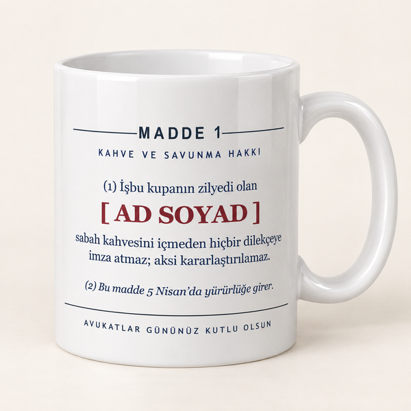Kanun maddesi yazılı isimli Avukatlar Günü kupası