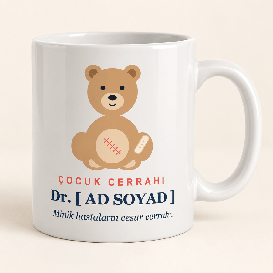 Ayıcıklı İsimli Çocuk Cerrahı Kupası - Hediye Kutusu