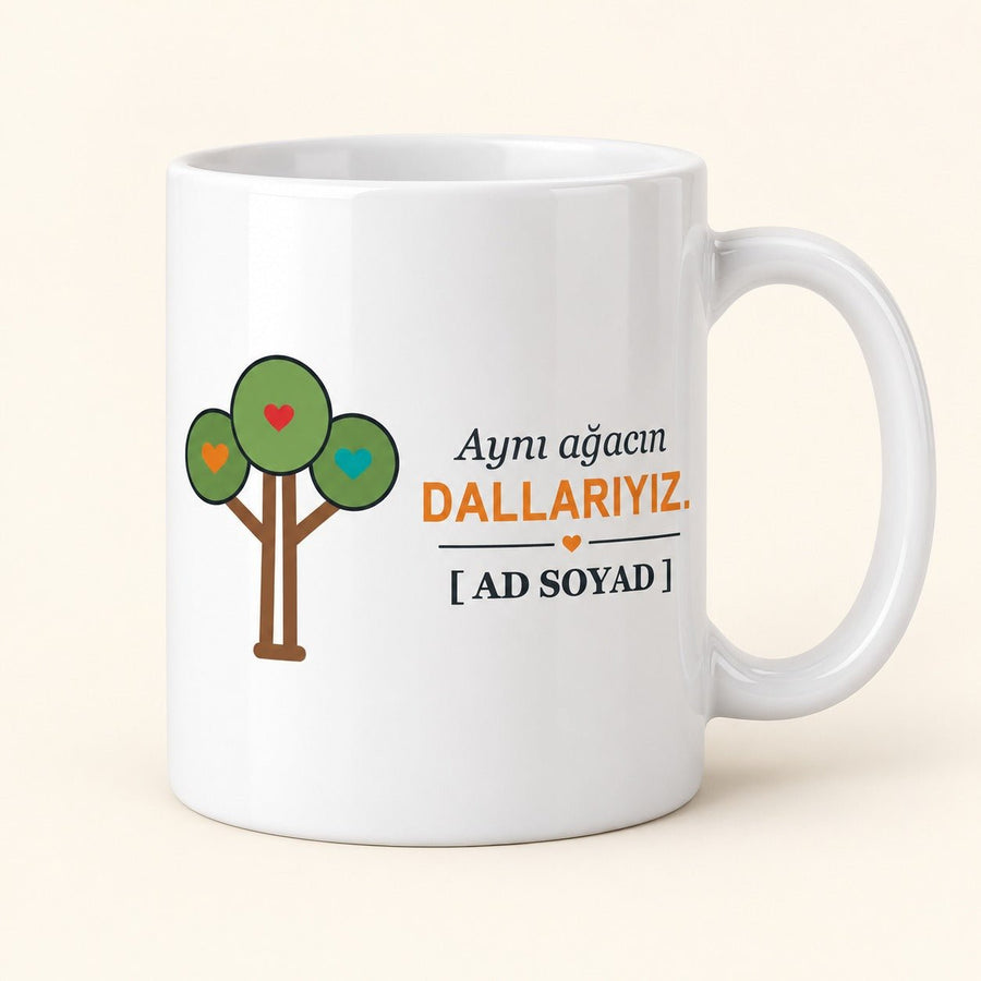 Aynı Ağacın Dalları - İsimli Kuzen Kupası - Hediye Kutusu