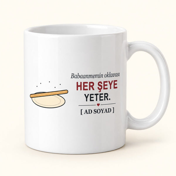Babaannemin Oklavası - İsimli Babaanne Kupası - Hediye Kutusu
