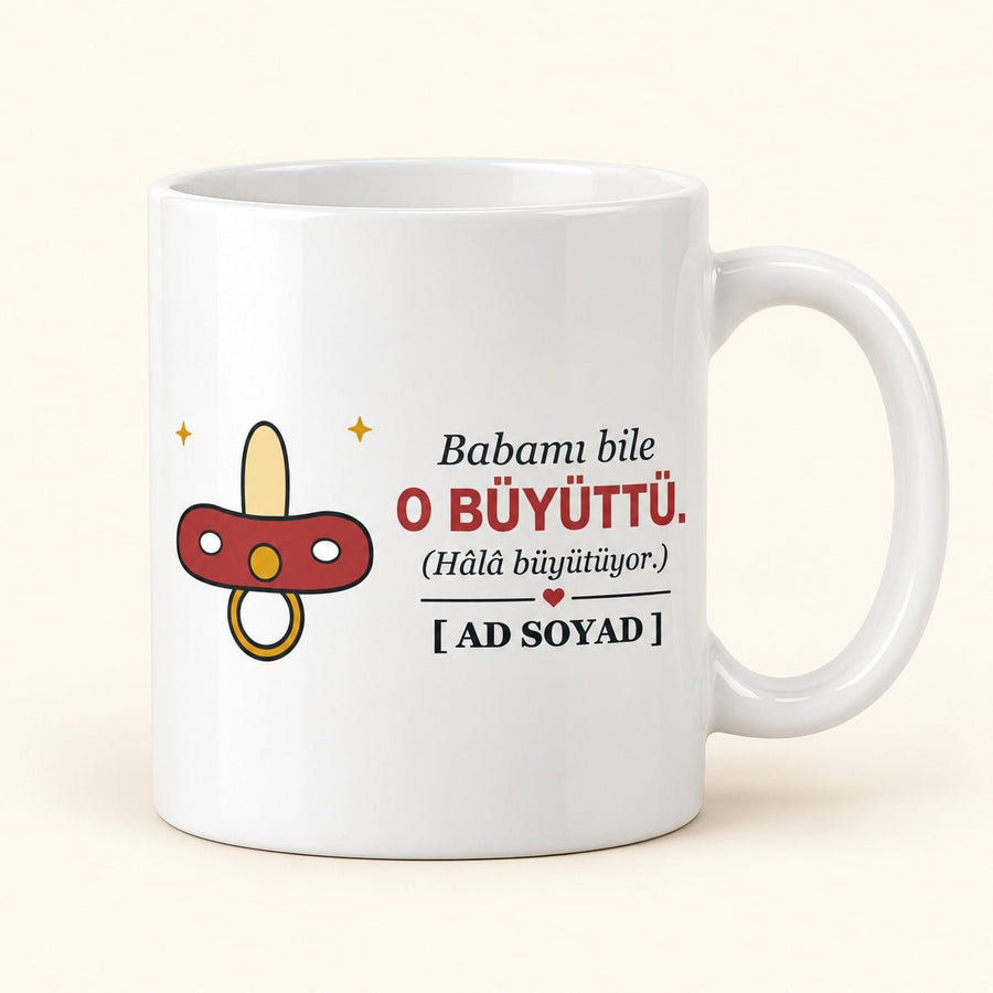 Babamı Bile O Büyüttü - İsimli Babaanne Kupası - Hediye Kutusu