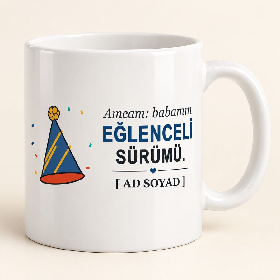 Babamın Eğlenceli Sürümü - İsimli Amca Kupası - Hediye Kutusu