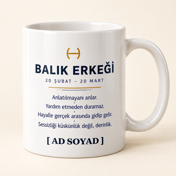 Balık Erkeği İsimli Kupa - Hediye Kutusu