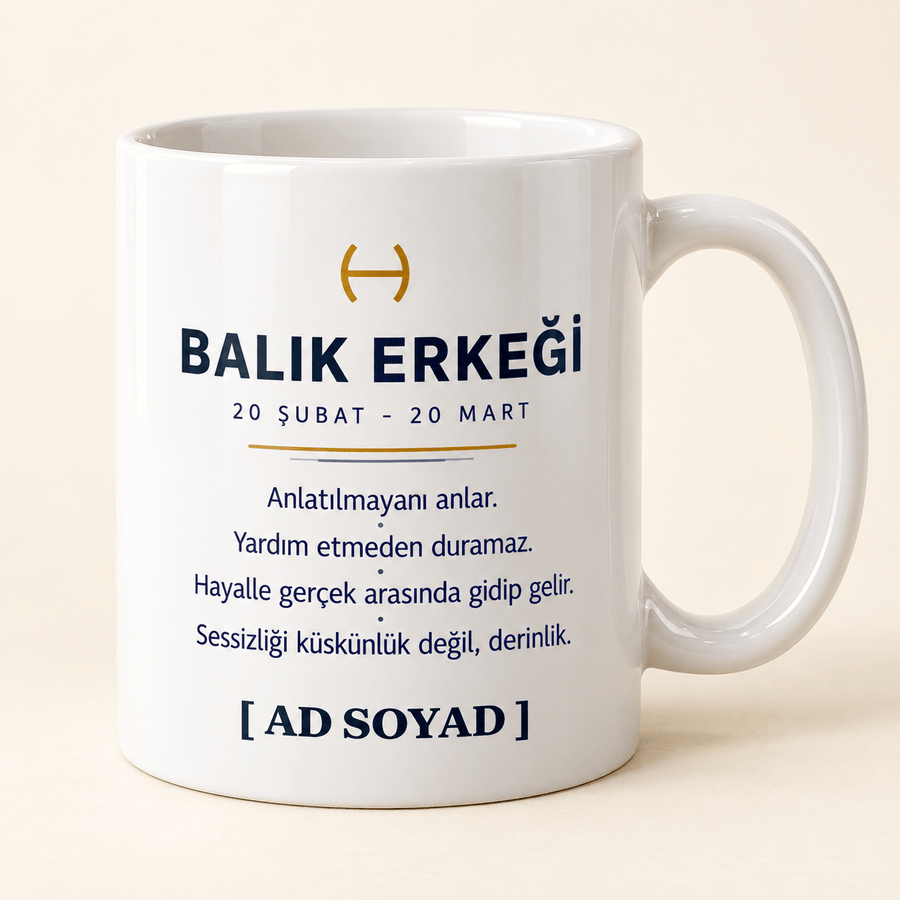 Balık Erkeği İsimli Kupa - Hediye Kutusu