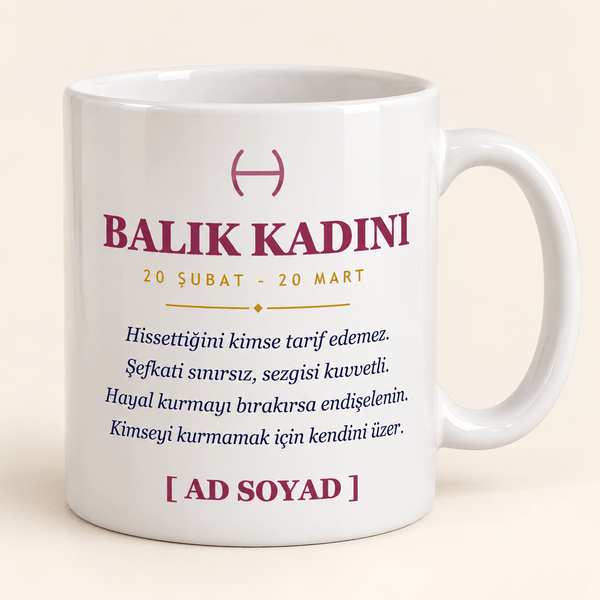 Balık Kadını İsimli Kupa - Hediye Kutusu