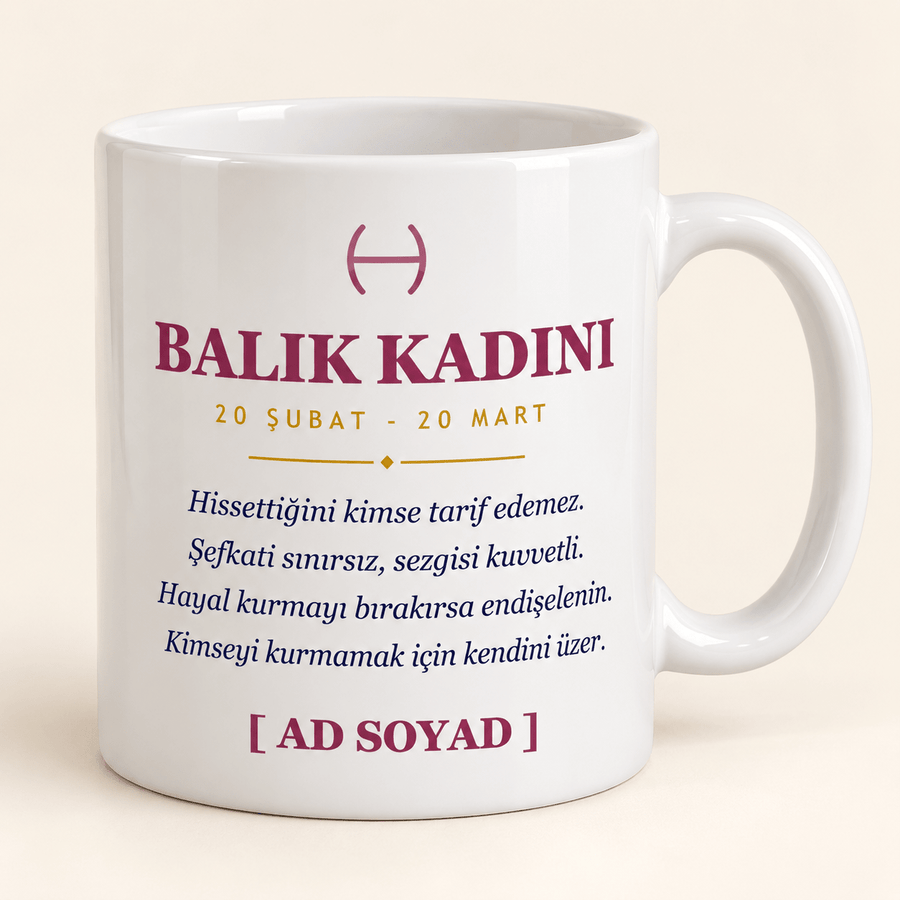 Balık Kadını İsimli Kupa - Hediye Kutusu