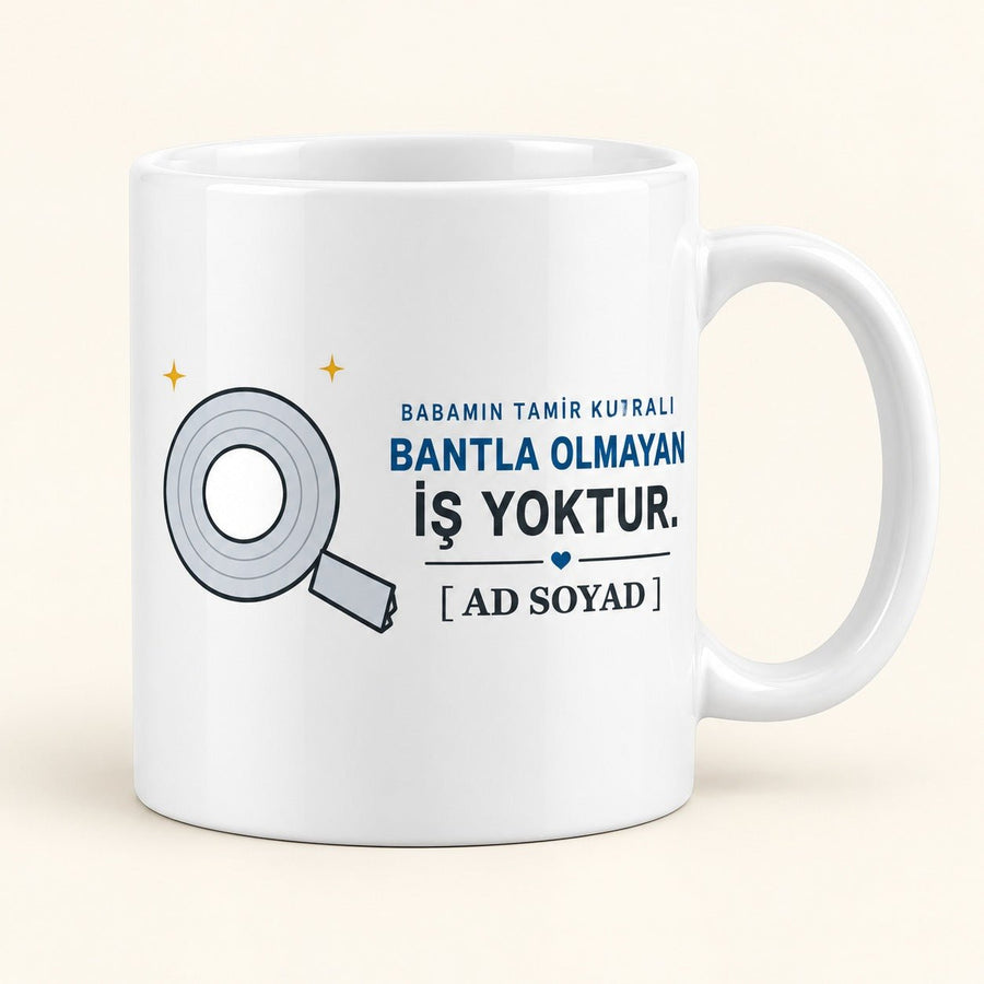 Bant Ustası - İsimli Baba Kupası - Hediye Kutusu