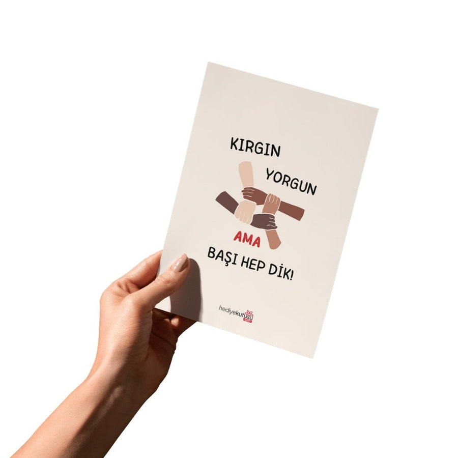 Başı Hep Dik Motivasyon Kartı - Hediye Kutusu
