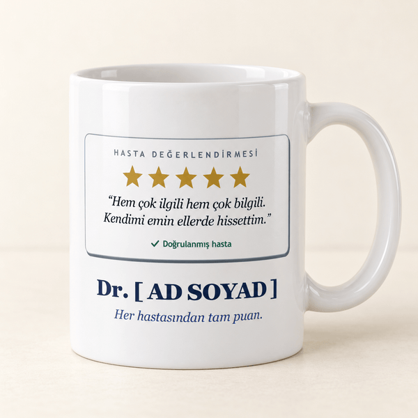 Beş Yıldızlı Hasta Yorumu İsimli Doktor Kupası - Hediye Kutusu