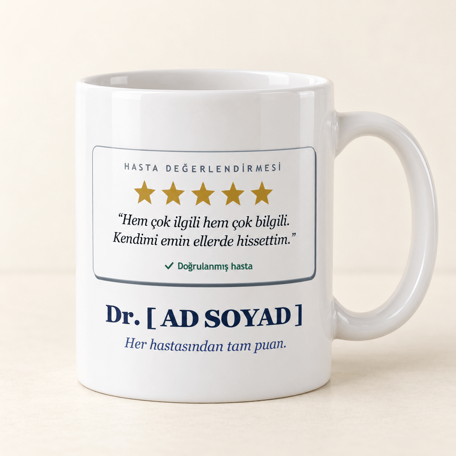Beş Yıldızlı Hasta Yorumu İsimli Doktor Kupası - Hediye Kutusu