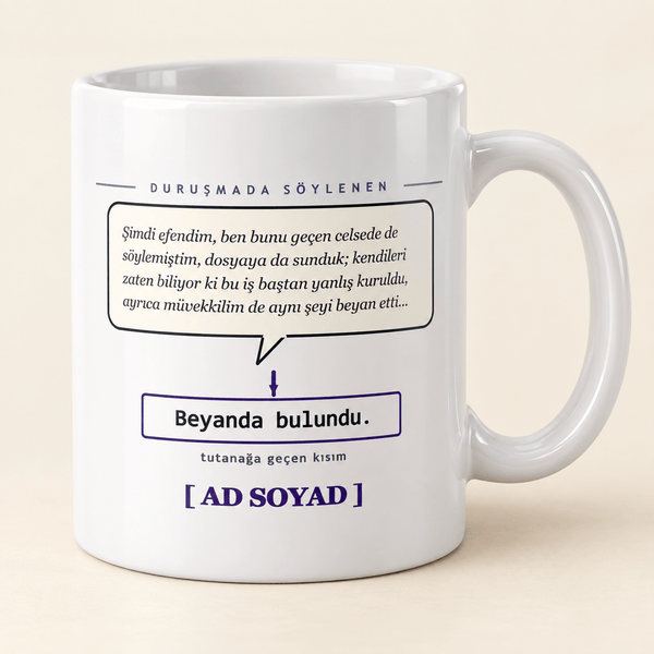 "Beyanda Bulundu" Esprili Zabıt Kâtibi Kupası - Hediye Kutusu