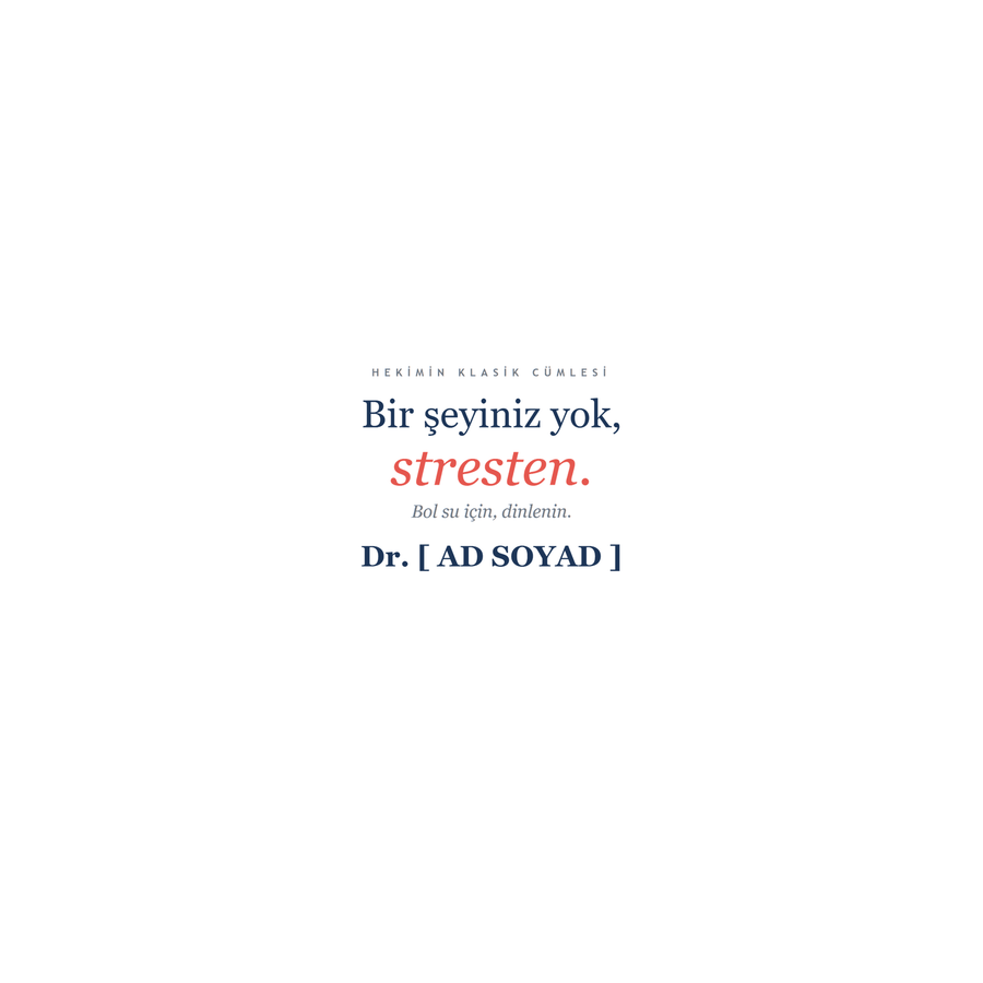 Bir Şeyiniz Yok Stresten Yazılı İsimli Doktor Kupası - Hediye Kutusu