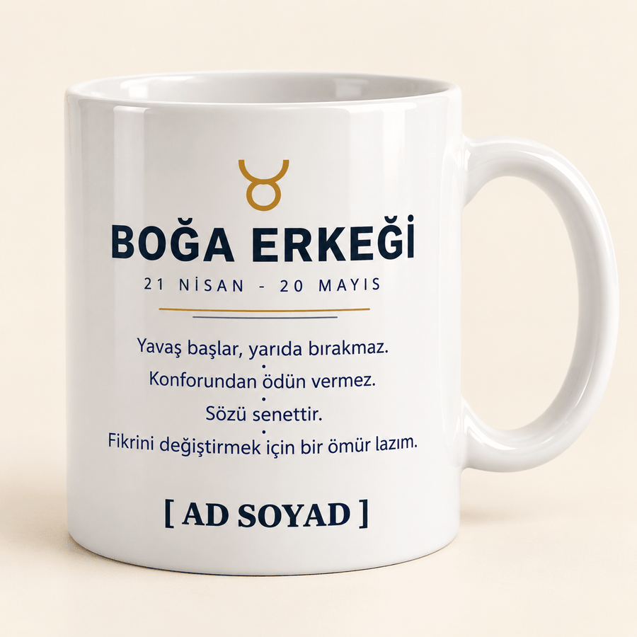 Boğa Erkeği İsimli Kupa - Hediye Kutusu