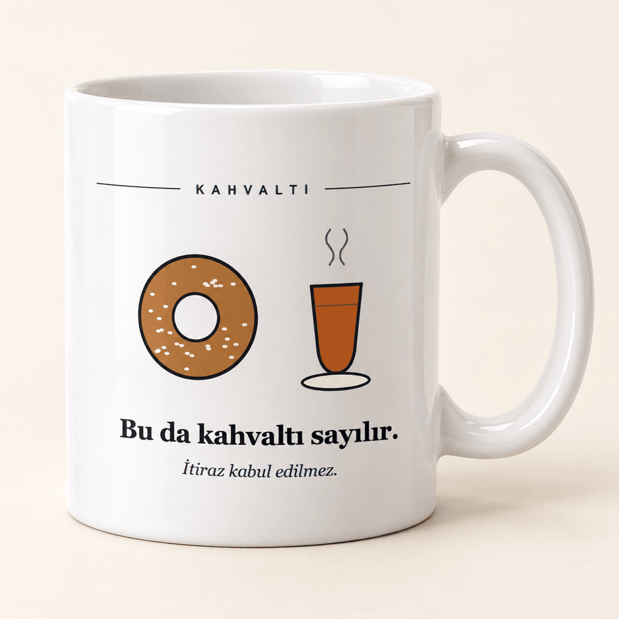 "Bu da Kahvaltı Sayılır" Simit ve Çay Kupası - Hediye Kutusu