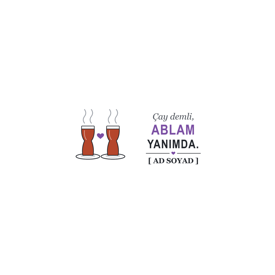 Çay Demli, Ablam Yanımda - İsimli Abla Kupası - Hediye Kutusu