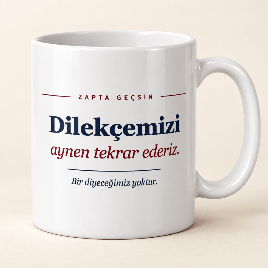 Dilekçemizi Aynen Tekrar Ederiz Yazılı Avukat Kupası - Hediye Kutusu