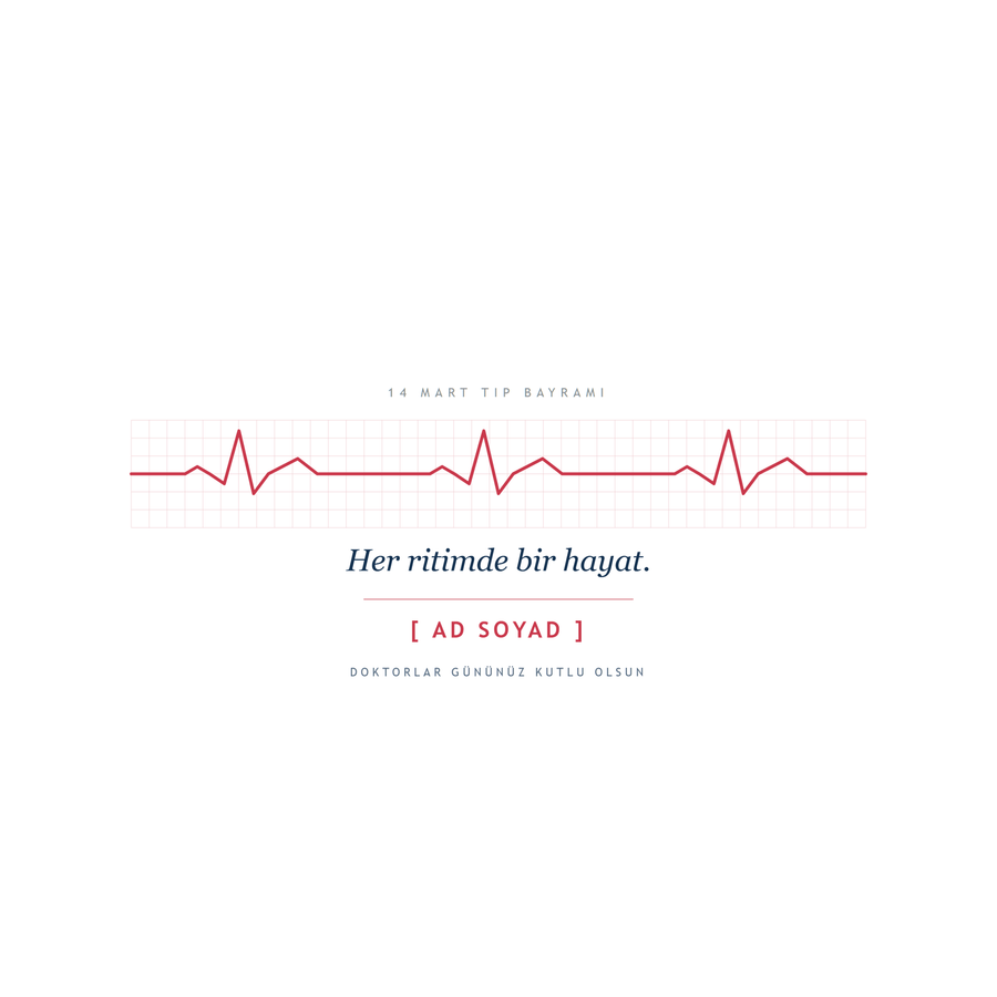 EKG ritmi kupa tasarımı düz görünüm