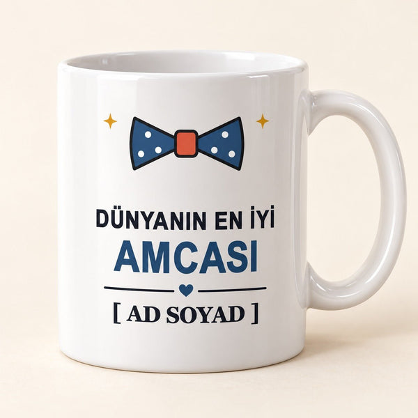 Dünyanın En İyi Amcası - İsimli Amca Kupası - Hediye Kutusu