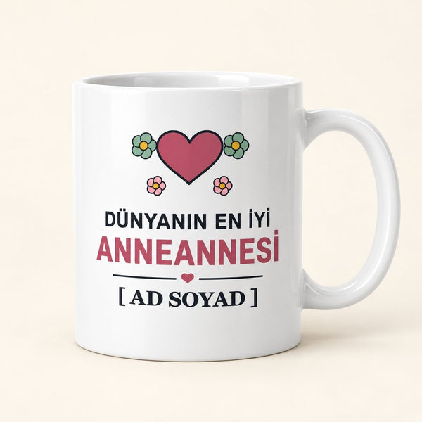 Dünyanın En İyi Anneannesi - İsimli Anneanne Kupası - Hediye Kutusu