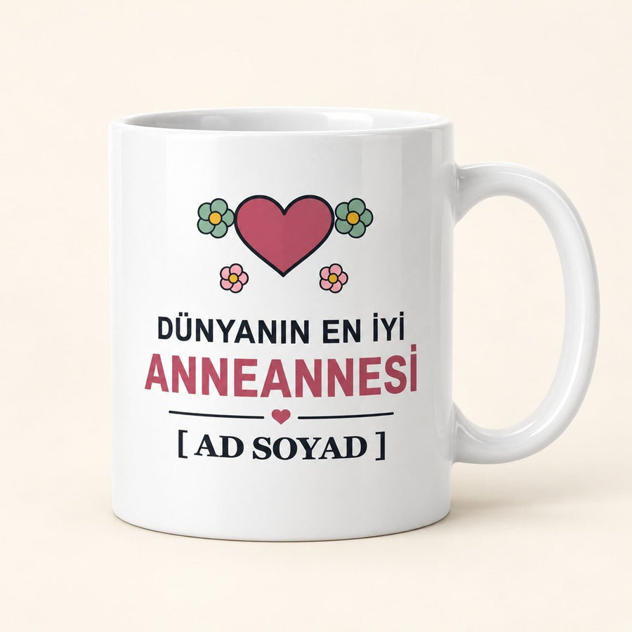 Dünyanın En İyi Anneannesi - İsimli Anneanne Kupası - Hediye Kutusu
