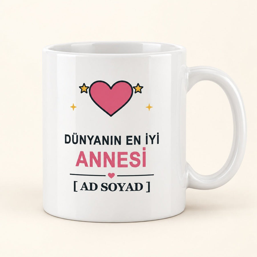 Dünyanın En İyi Annesi - İsimli Anne Kupası - Hediye Kutusu